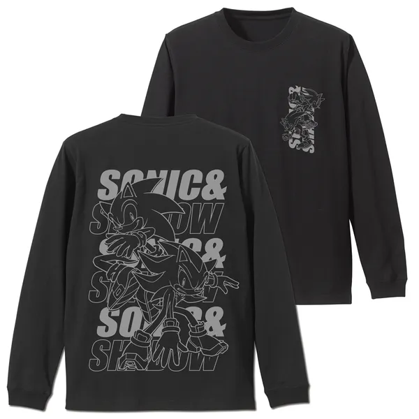 SONIC＆SHADOW 袖ロングスリーブTシャツ／BLACK